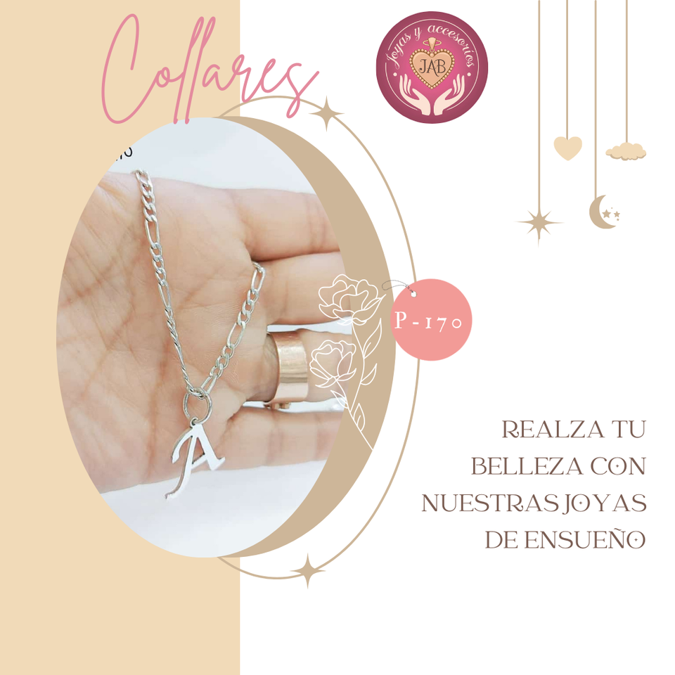 COLLAR DE PLATA CON DIJE DE LETRA