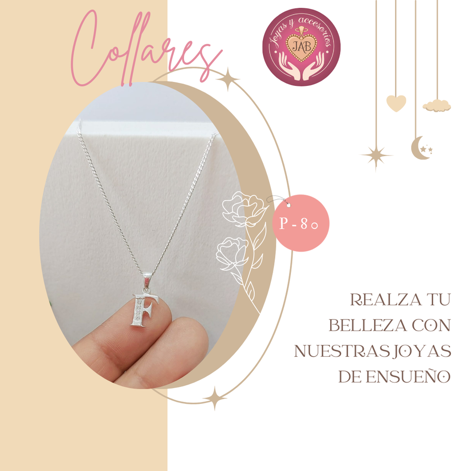 COLLAR DE PLATA CON DIJE DE LETRA